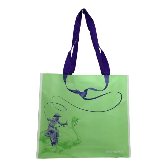 Non Woven Bag Med Laminering Shopping Tote Bag Med Pp Webbing